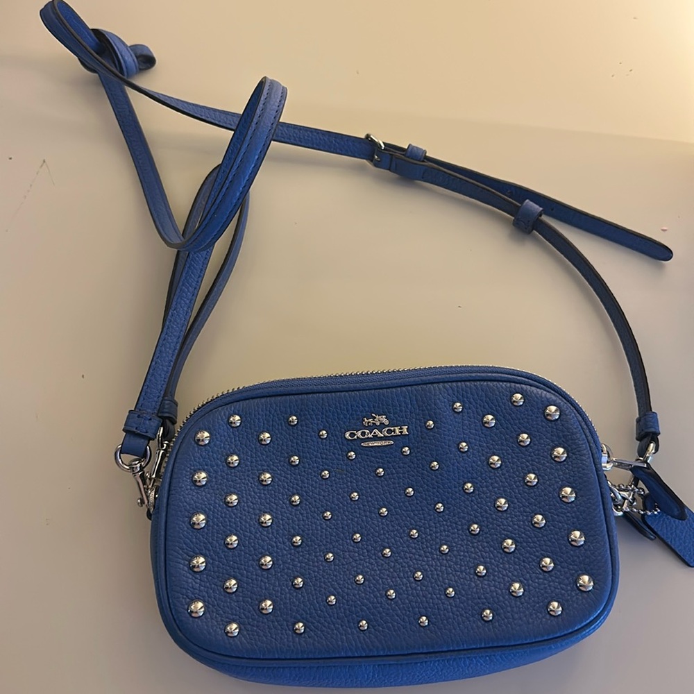 Coach cross body clutch mini purse with shoulder strap and wrist strap